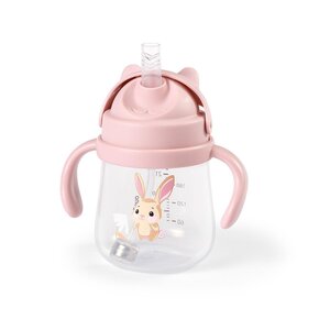 BabyOno kõrre ja raskusega joogipudel 270ml, Pink - BabyOno