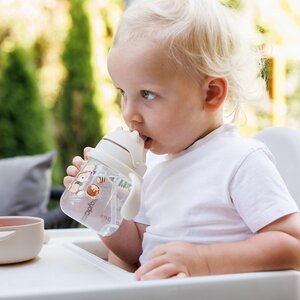 BabyOno kõrre ja raskusega joogipudel 270ml, Beige - BabyOno